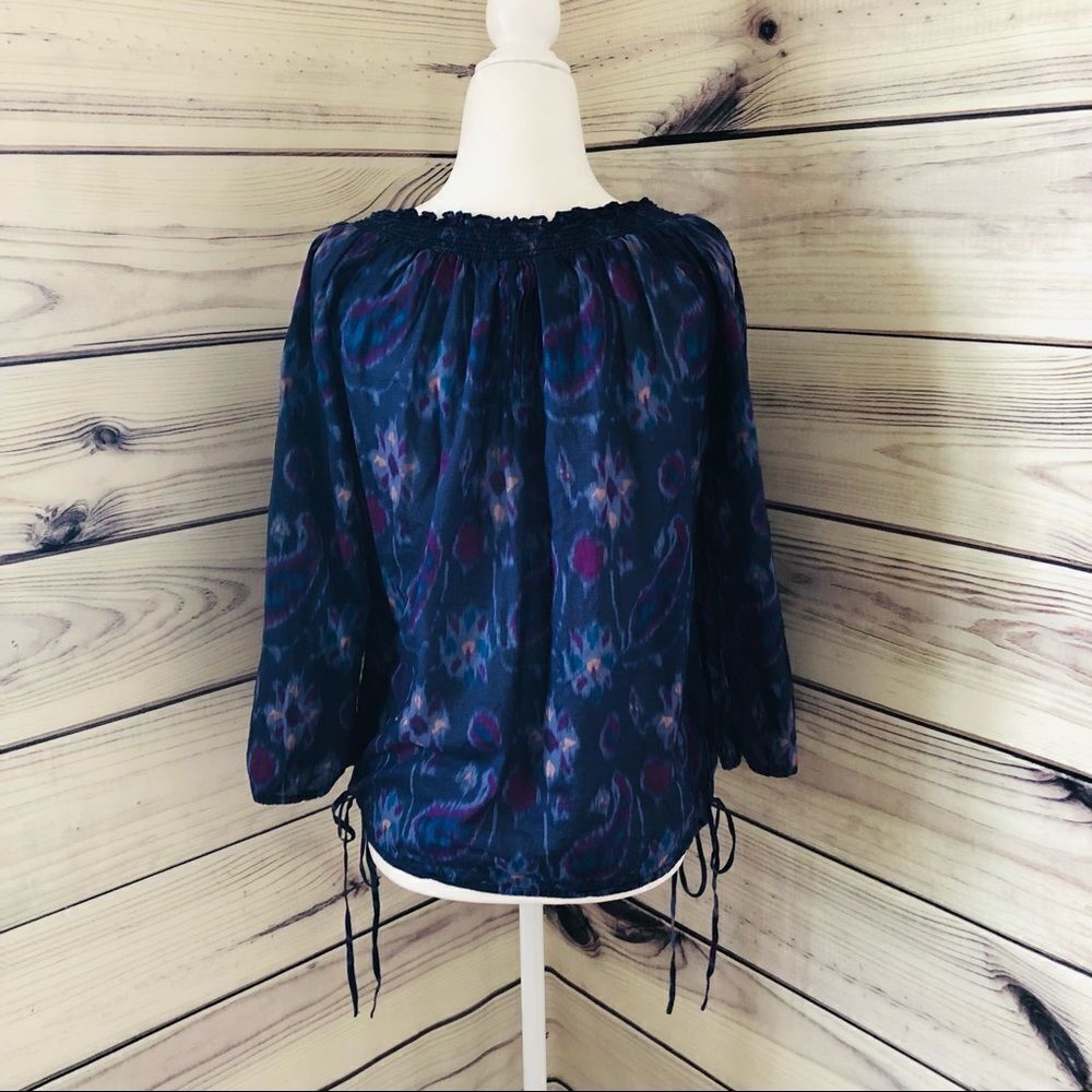 Lucky Brand Purple Patterned Blouse Small - Picture 5 of 6